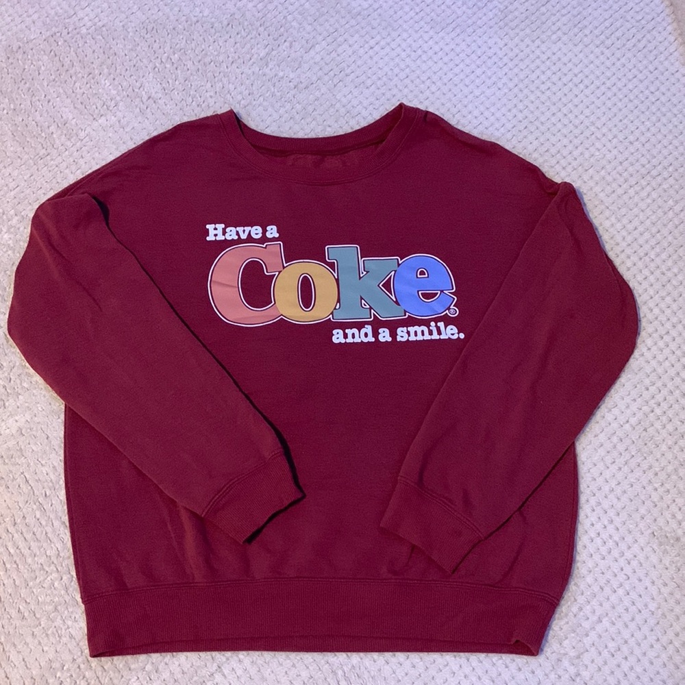 Red/Burgundy Coca-Cola pull over crewneck